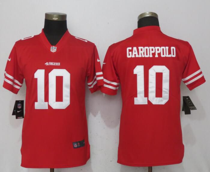 Women San Francisco 49ers 10 Garoppolo Red Vapor Untouchable NFL Jerseys